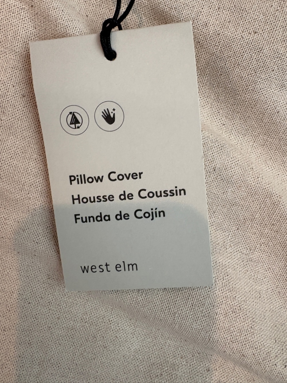 NWT West Elm Two Tone Chunky Linen pillow cover - Picture 5 of 6